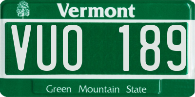 VT license plate VUO189