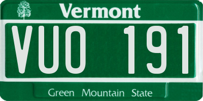 VT license plate VUO191