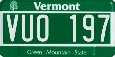 VT license plate VUO197