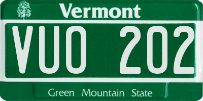 VT license plate VUO202
