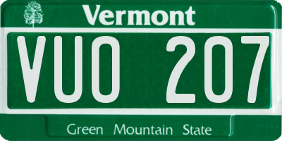 VT license plate VUO207