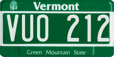 VT license plate VUO212
