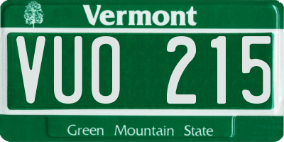VT license plate VUO215