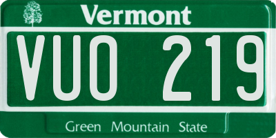 VT license plate VUO219