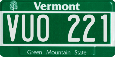 VT license plate VUO221