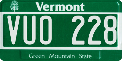 VT license plate VUO228