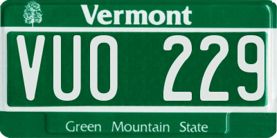 VT license plate VUO229
