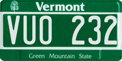 VT license plate VUO232