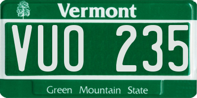 VT license plate VUO235