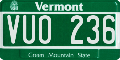 VT license plate VUO236