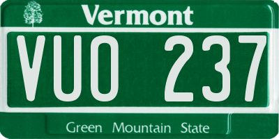 VT license plate VUO237