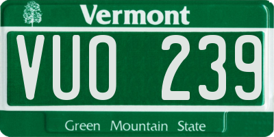 VT license plate VUO239