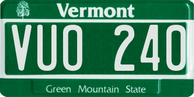 VT license plate VUO240