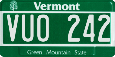 VT license plate VUO242