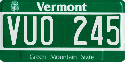 VT license plate VUO245