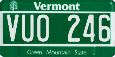 VT license plate VUO246