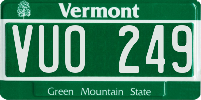 VT license plate VUO249