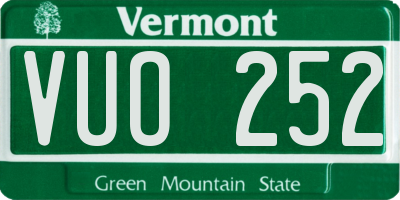 VT license plate VUO252