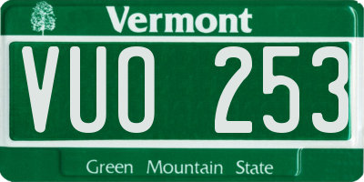 VT license plate VUO253