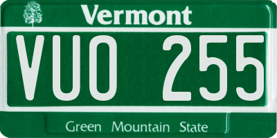 VT license plate VUO255