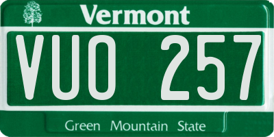 VT license plate VUO257