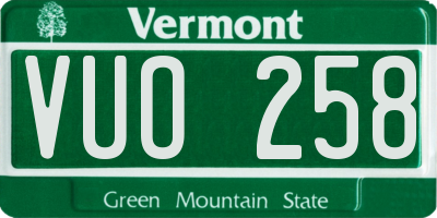 VT license plate VUO258