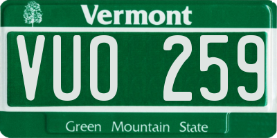 VT license plate VUO259