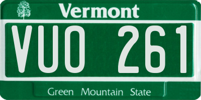 VT license plate VUO261