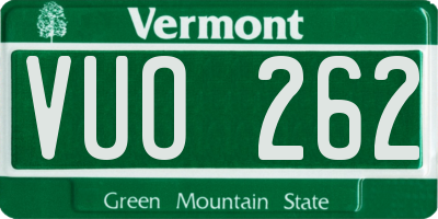 VT license plate VUO262