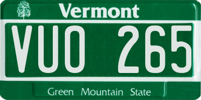 VT license plate VUO265