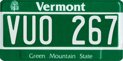 VT license plate VUO267