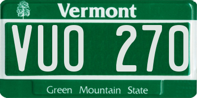VT license plate VUO270