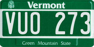 VT license plate VUO273