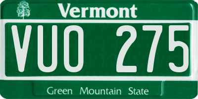 VT license plate VUO275