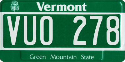 VT license plate VUO278
