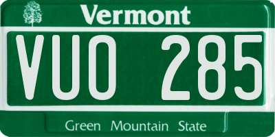 VT license plate VUO285