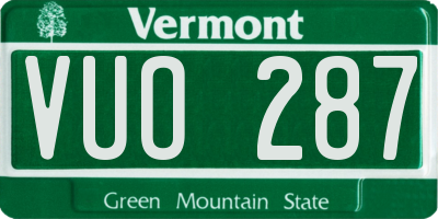 VT license plate VUO287