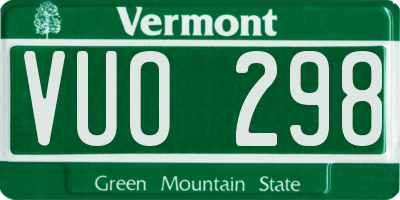 VT license plate VUO298