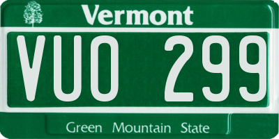 VT license plate VUO299