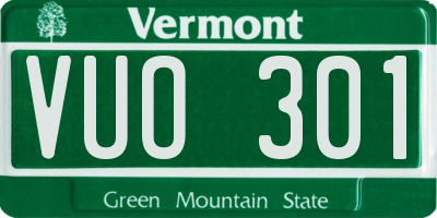 VT license plate VUO301