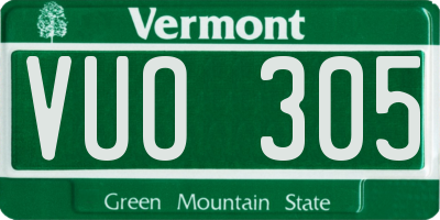 VT license plate VUO305