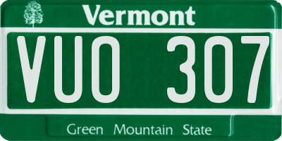 VT license plate VUO307
