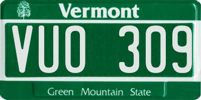 VT license plate VUO309