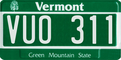 VT license plate VUO311