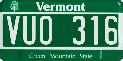 VT license plate VUO316