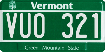 VT license plate VUO321