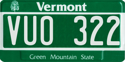 VT license plate VUO322