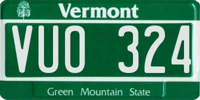 VT license plate VUO324