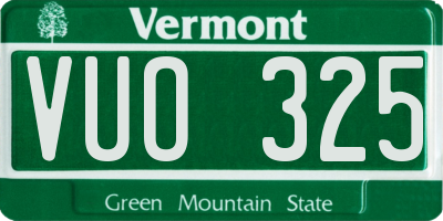 VT license plate VUO325