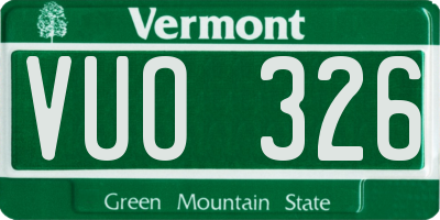 VT license plate VUO326